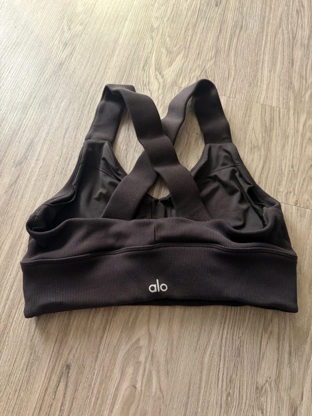 ALO Yoga Black Crisscross Back Sports Bra